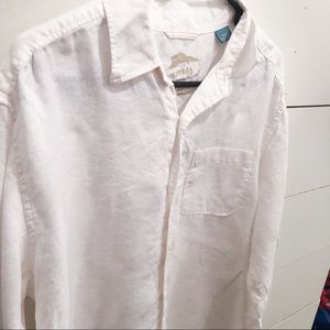 Tommy Bahama casual linen white button down